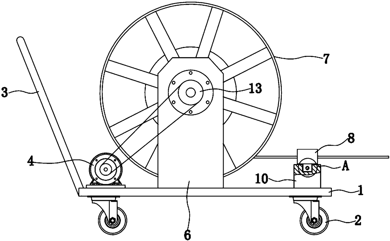 Winding and release device of communication engineering cable