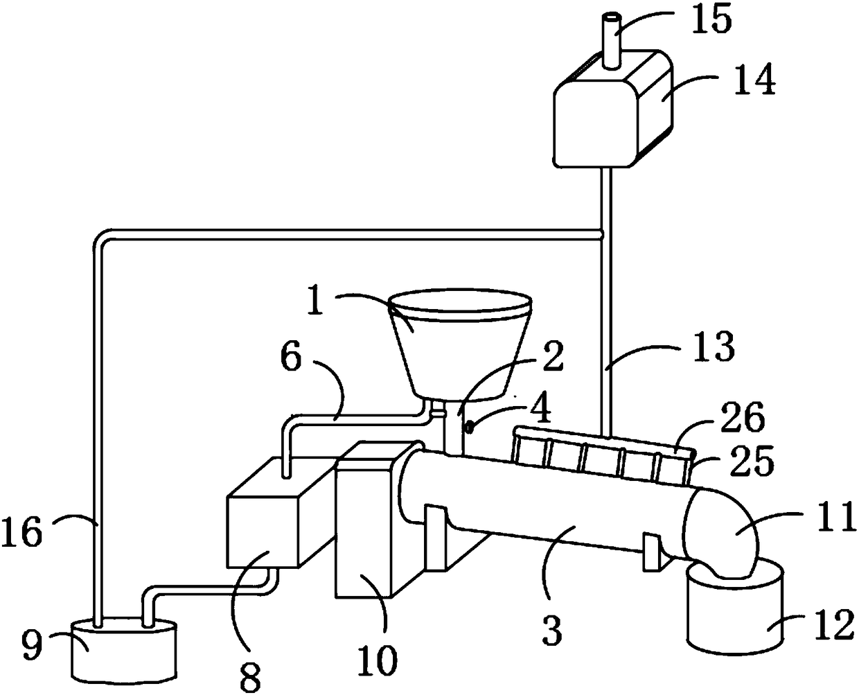 Diseased animal pyrolysis carbonization treatment device