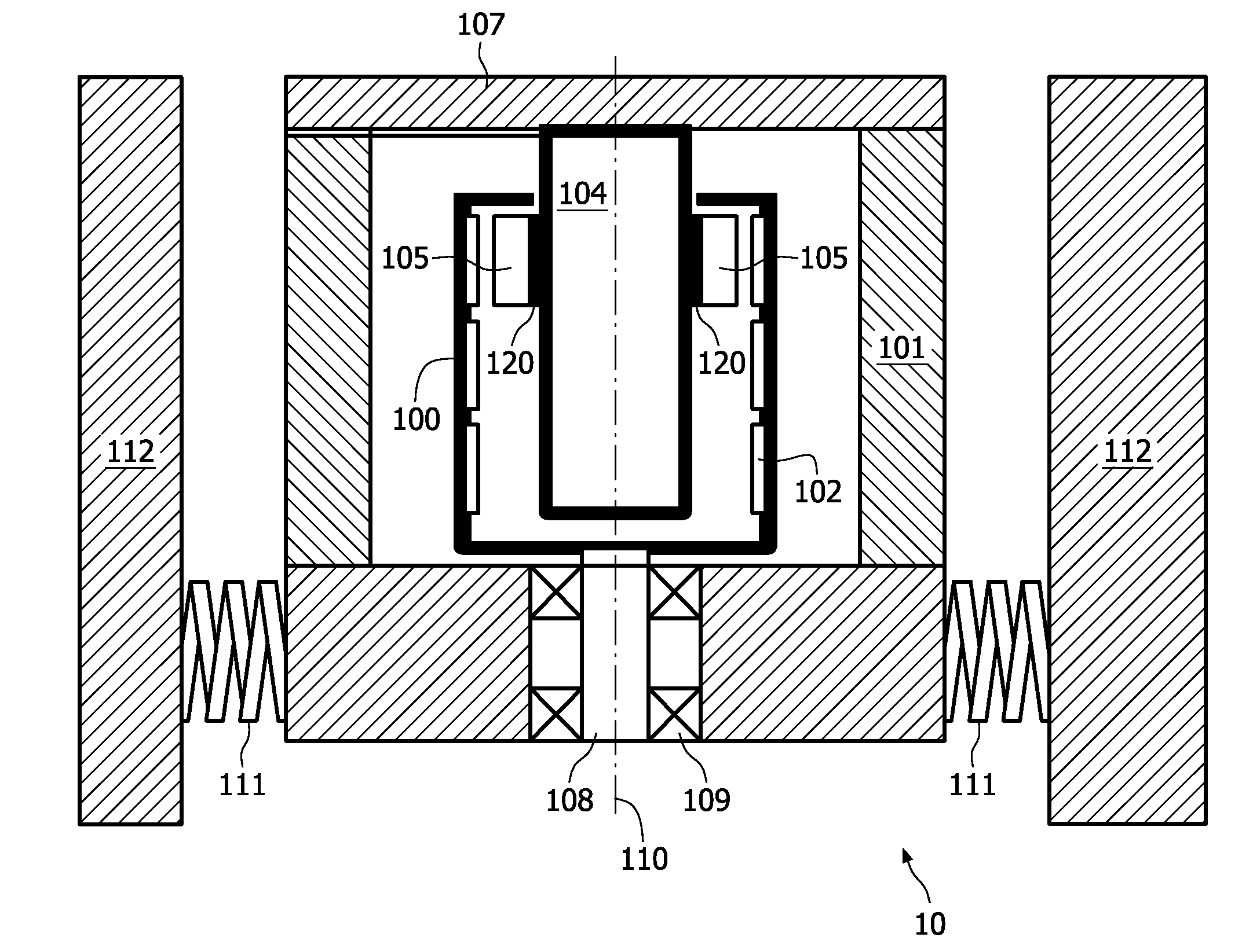 Ink-jet device and method for producing a biological assay substrate using a printing head and means for accelerated motion