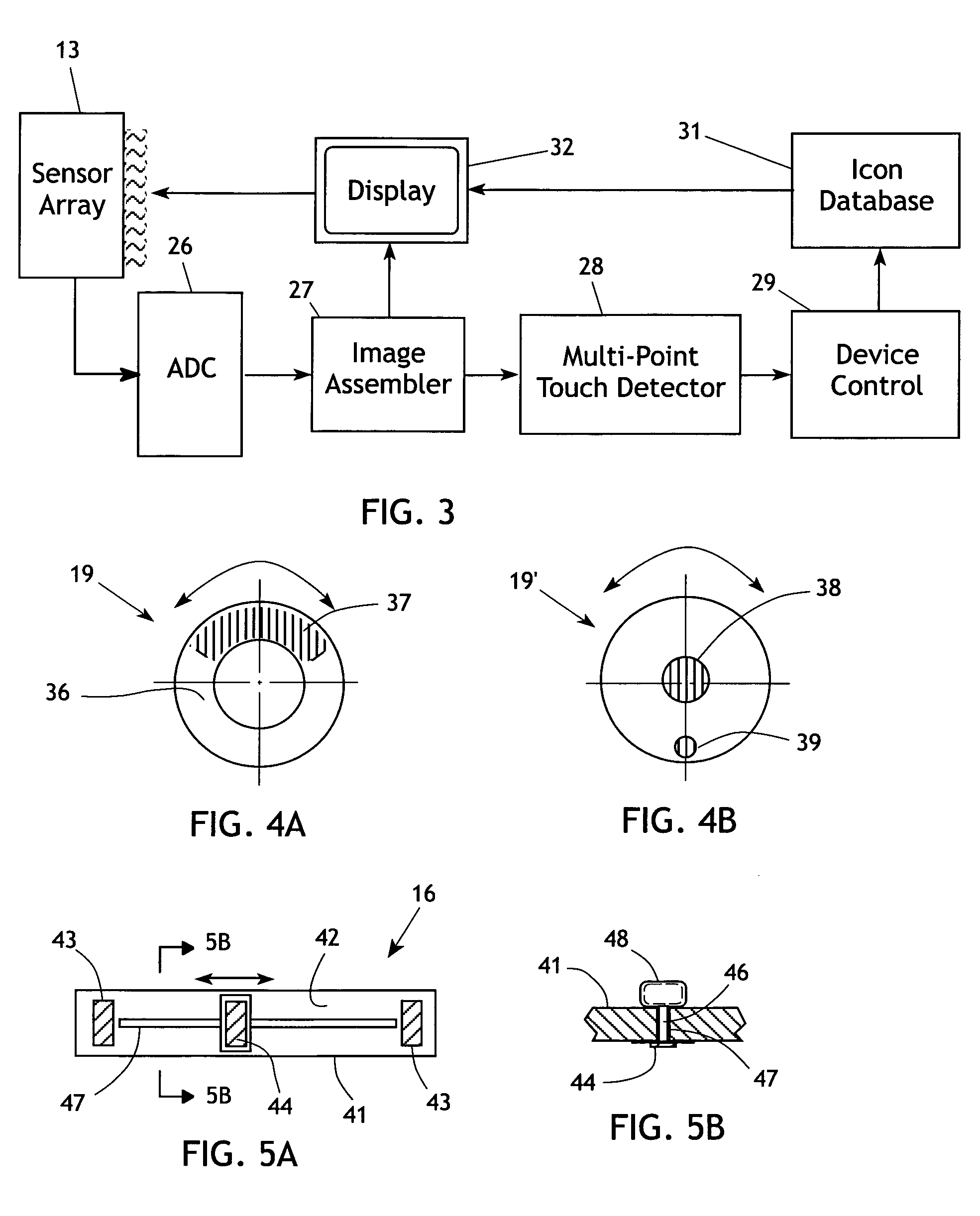 Touch input devices for display/sensor screen