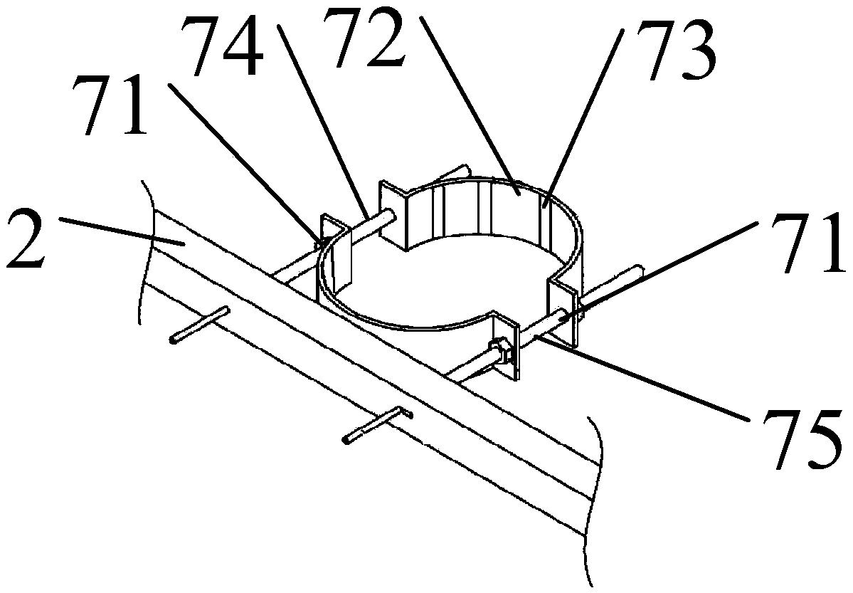A cable support mechanism with a holding device