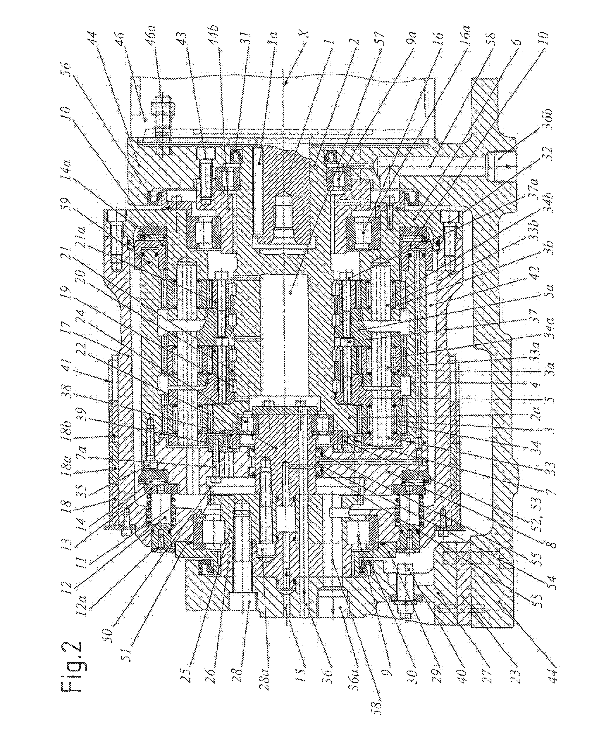 Gear train unit and arrangement for a stamping press
