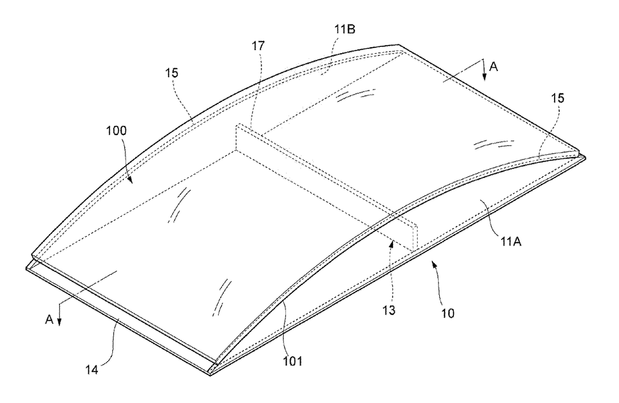 Method for producing bent glass article, and bent glass article
