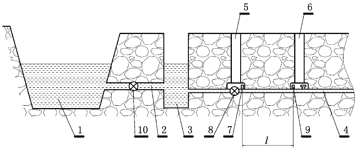 Method for measuring and calculating flow of water distribution port of water supply channel