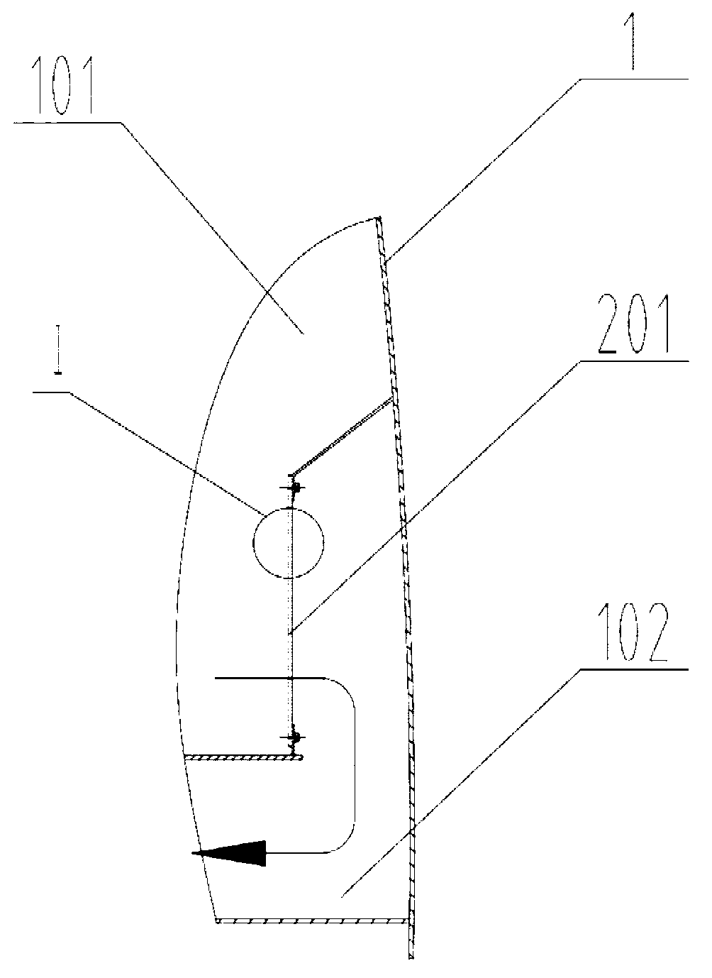 Suction pipe dust settling device for suction type sweeping machines and sweeping machine