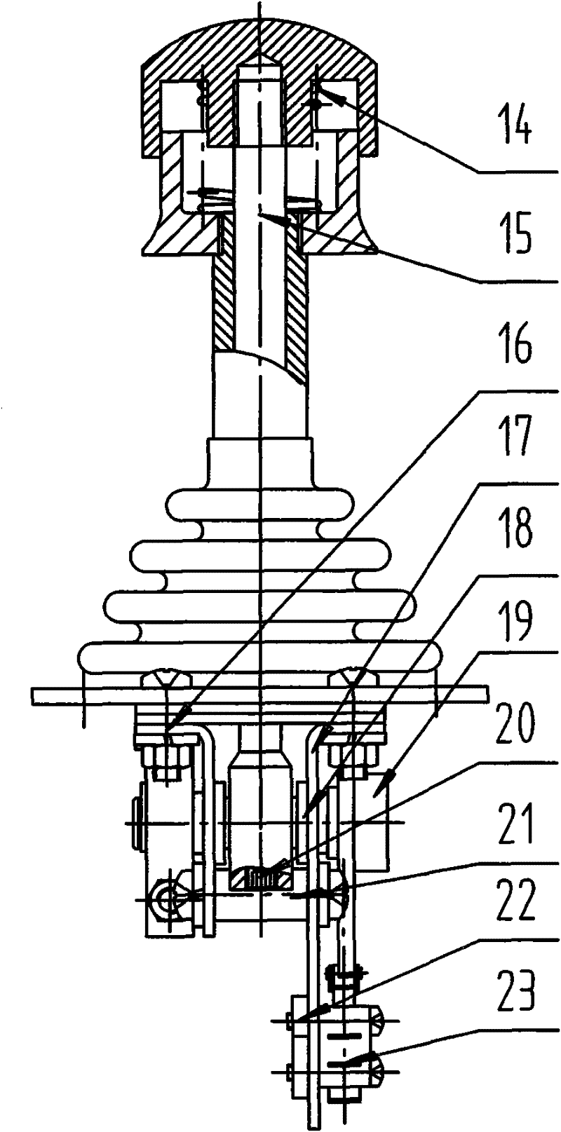 Electric control handle having functions of meso-position locking and control damping adjustment