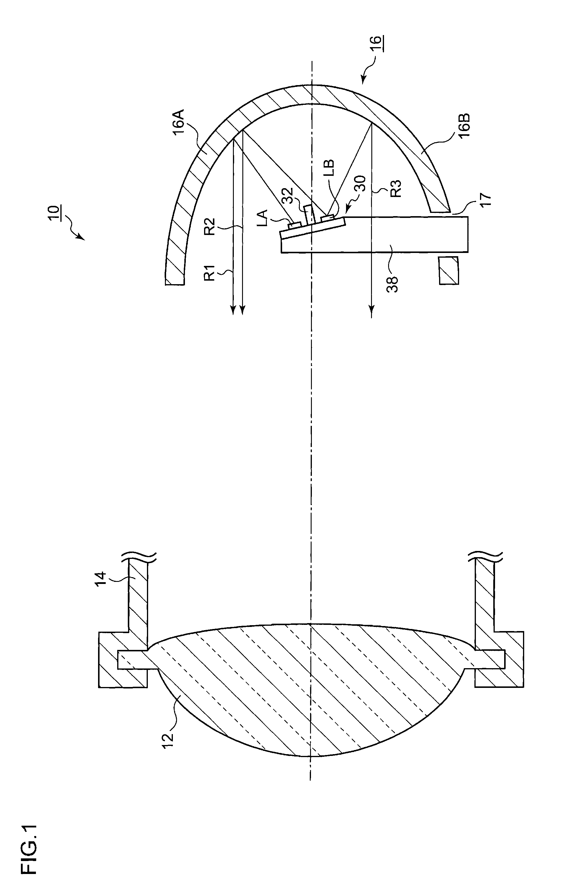 Automotive headlamp forming multiple light distribution patterns with a single lamp