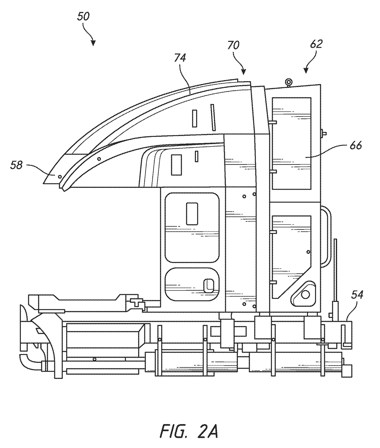 Back-of-cab fuel system and vehicle assemblies