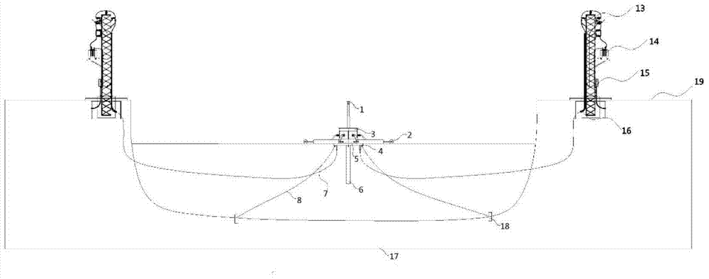 Offshore power grid system transmission device and erection method thereof