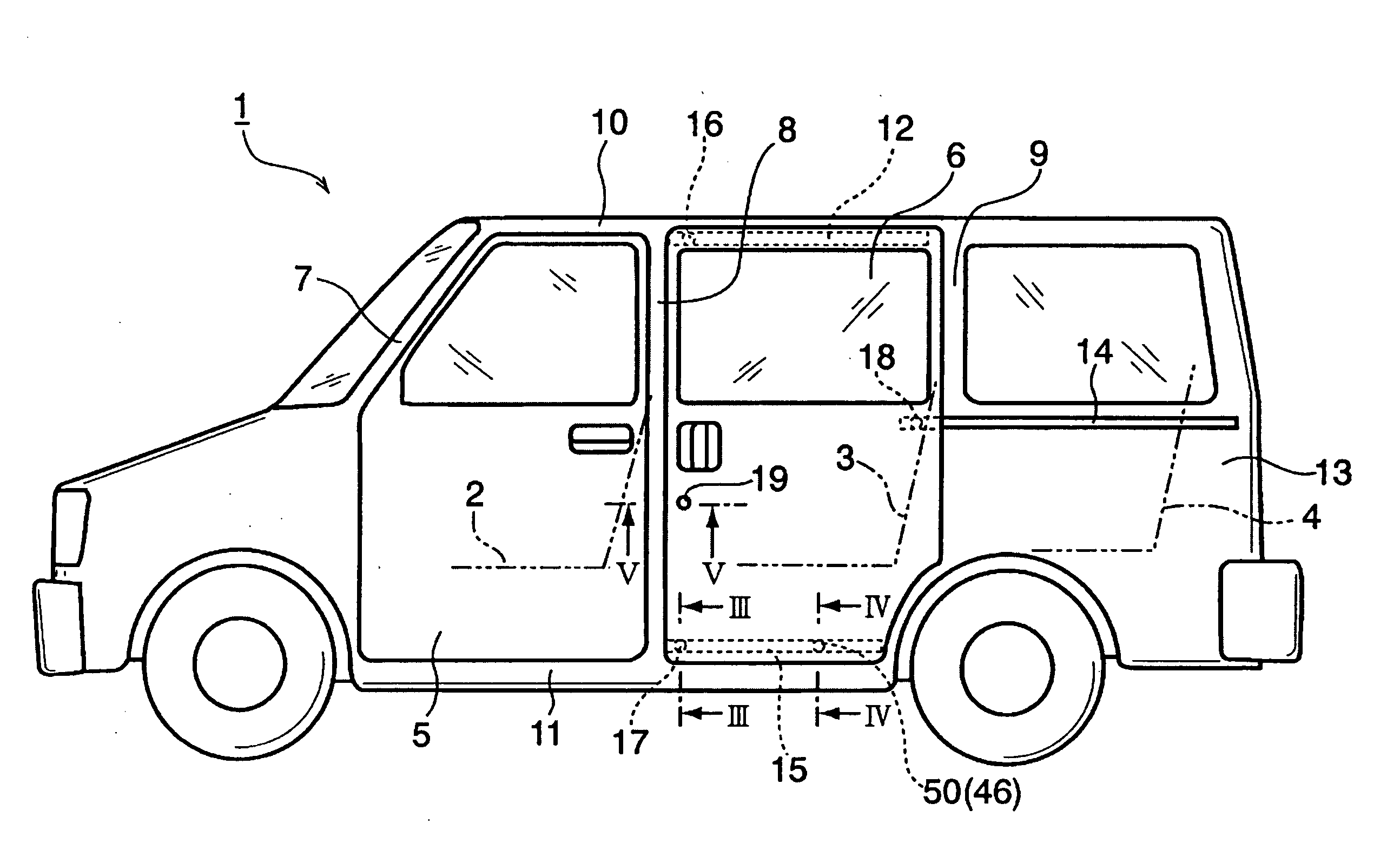 Side structure of vehicle