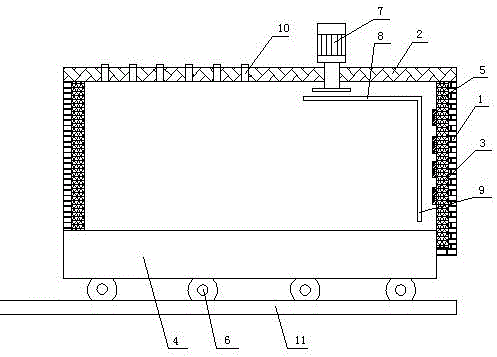 All-fiber trolley-type drying resistance furnace