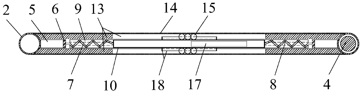 Multi-level composite energy-consuming anti-dancing moving spacer bar
