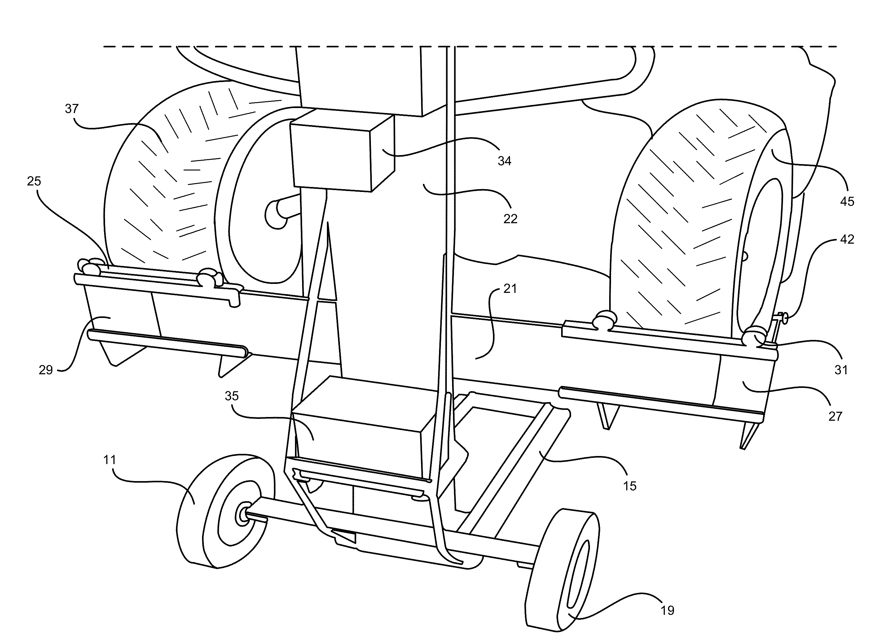 Lifting device for vehicle wheels