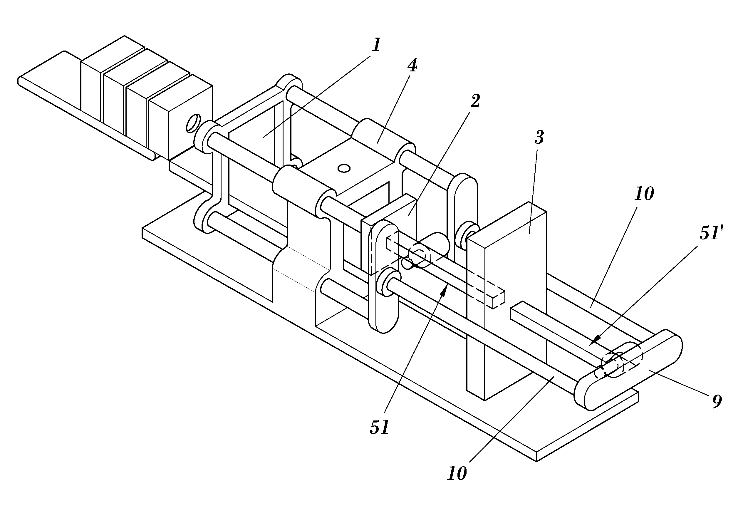 Drive device for driving a closing plate in a vertical mould casting machine and machine comprising said device