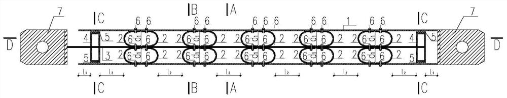 Telescopic replaceable buckling-restrained energy dissipation supporting member