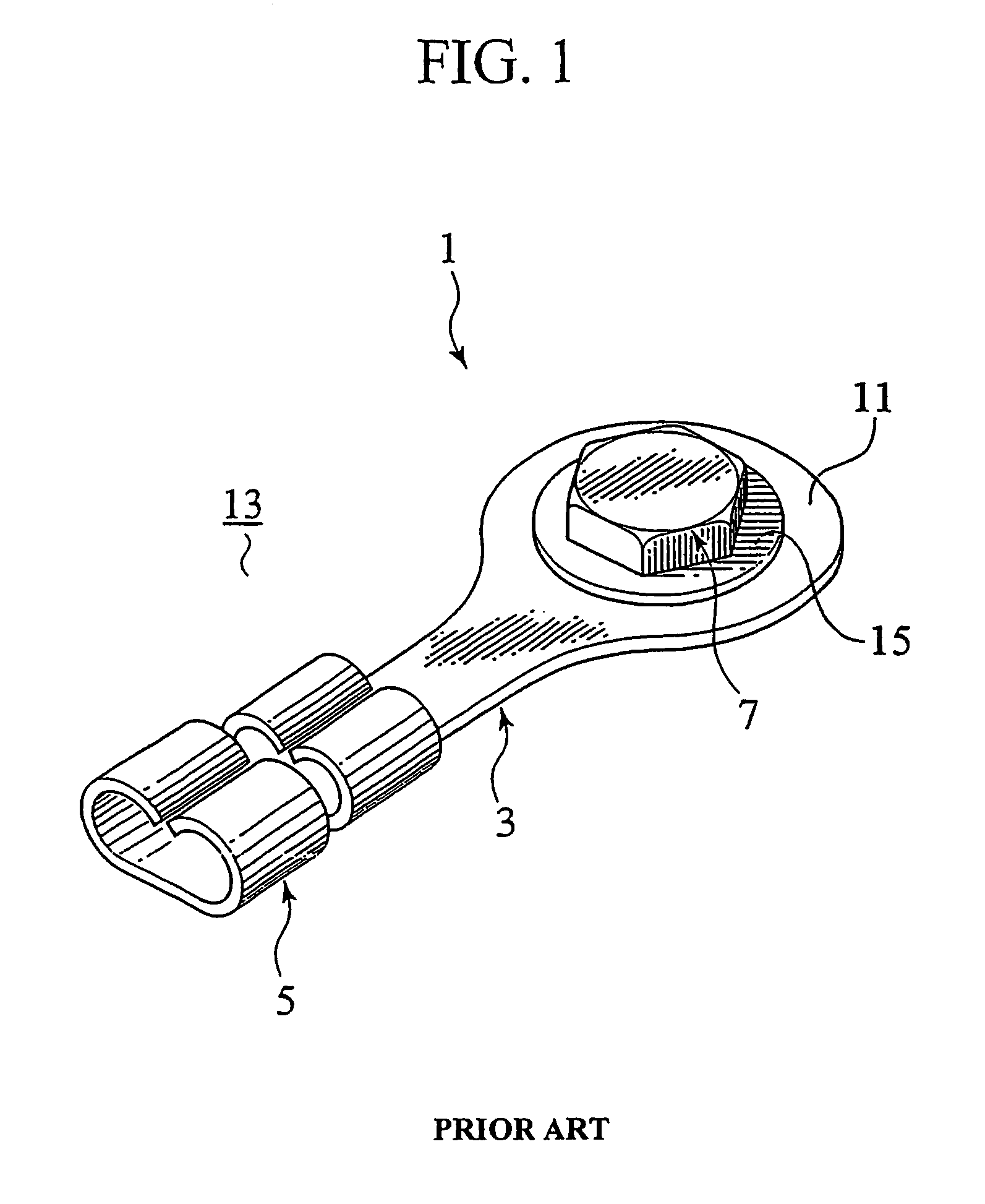 Metal terminal with weakened part