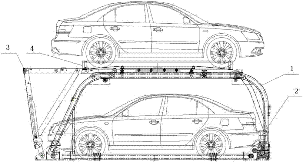 A three-dimensional garage that rotates and slides without avoidance