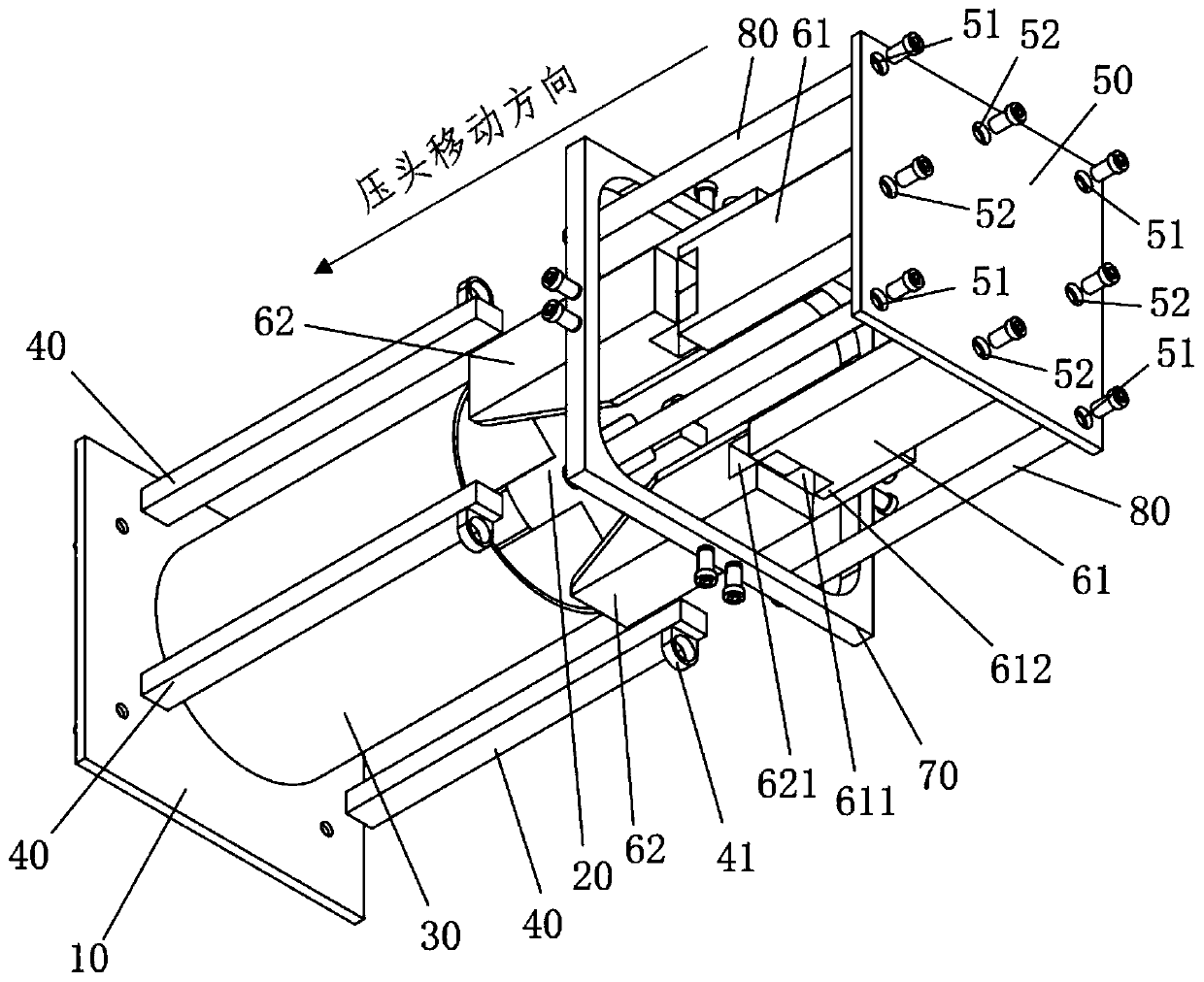 Mounting structure for radial extrusion deformation of thin-walled circular tube