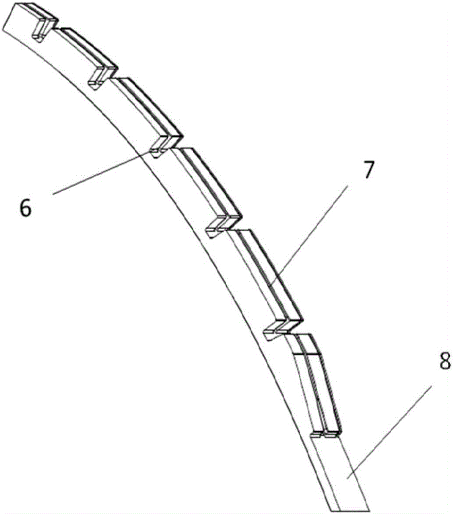 Die and method for molding composite material of semi-closed cavity gridding stressed-skin structure