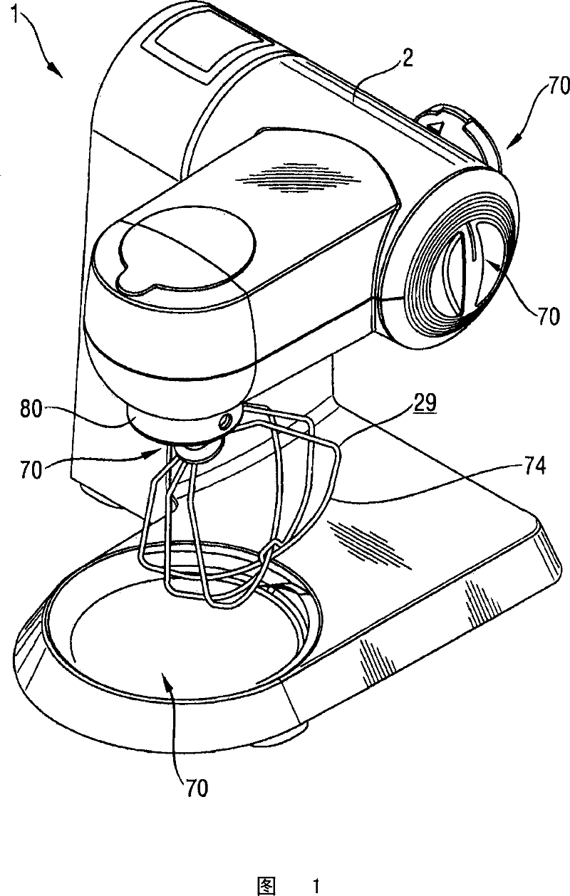 Electric kitchen appliance with bayonet joints for electric motor and transmission stage and method for mounting an electric kitchen appliance