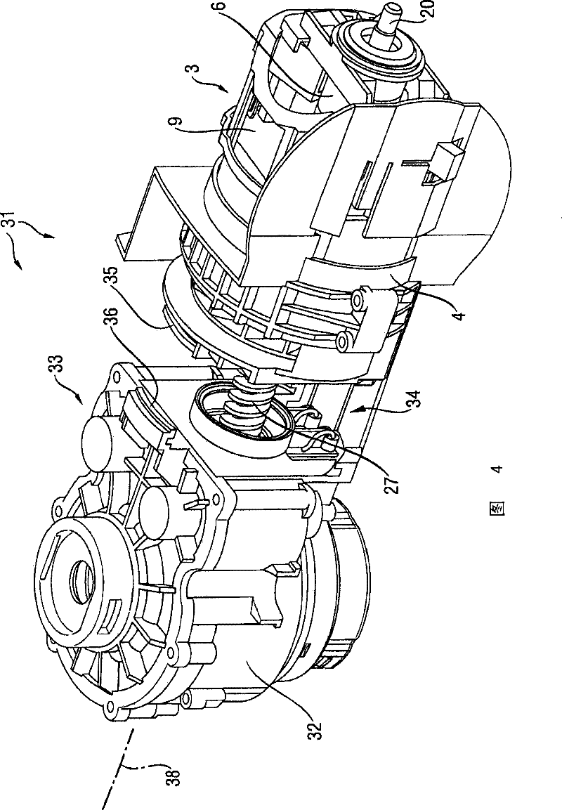 Electric kitchen appliance with bayonet joints for electric motor and transmission stage and method for mounting an electric kitchen appliance