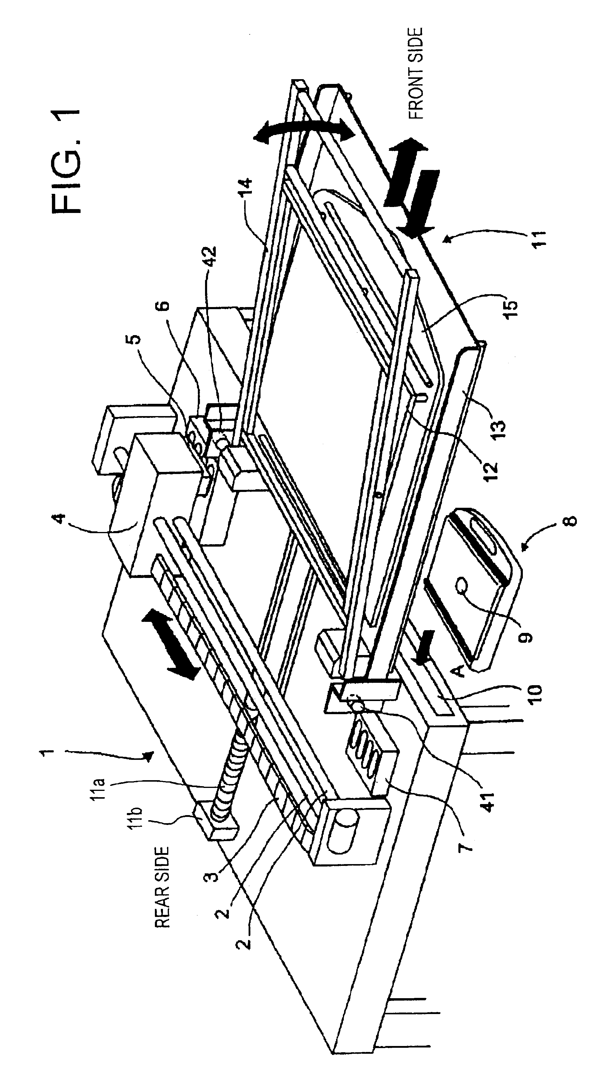 Platen device for holding workpiece in ink-jet printer