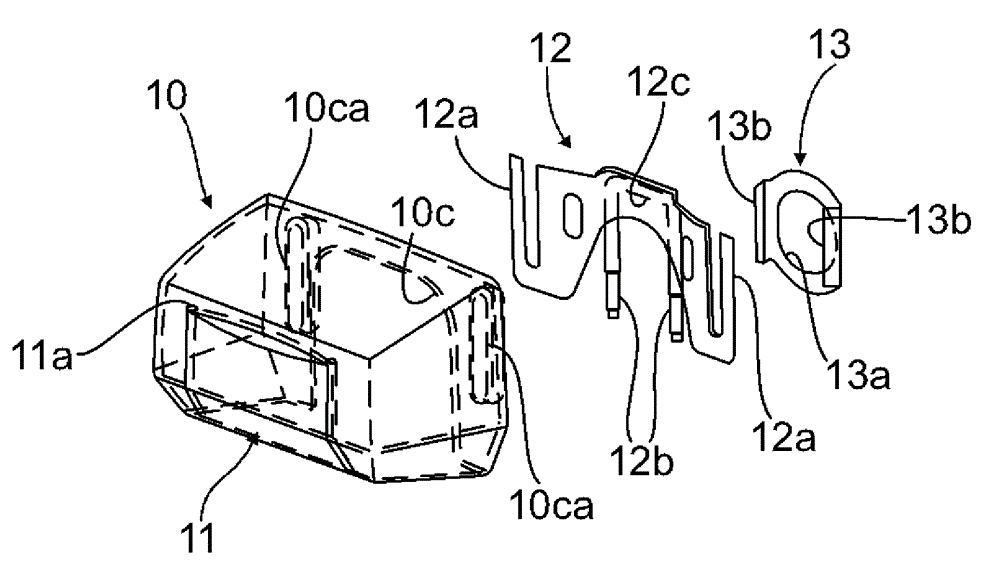 Cover plate for functional member extending from vehicle body structure at front or rear side of motor vehicle