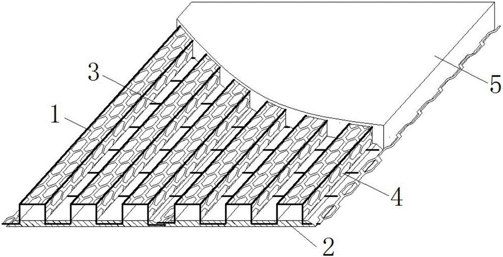 Honeycomb pore profiled steel sheet bidirectional overlapped floor slab