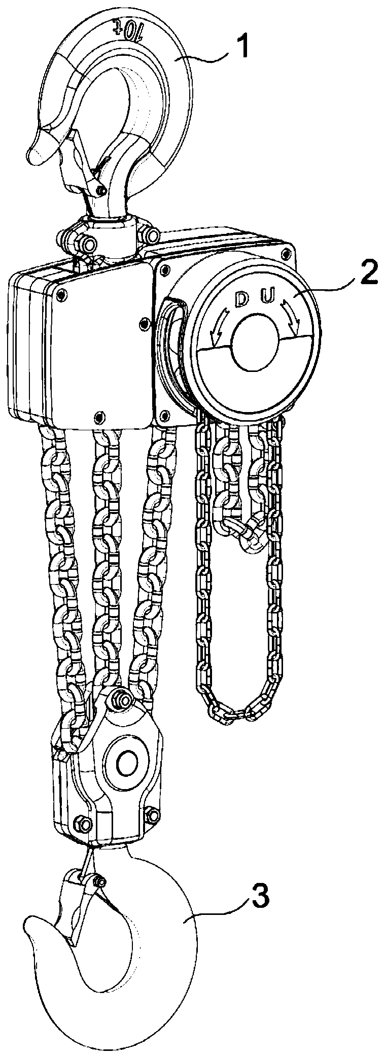 A multi-row chain chain hoist