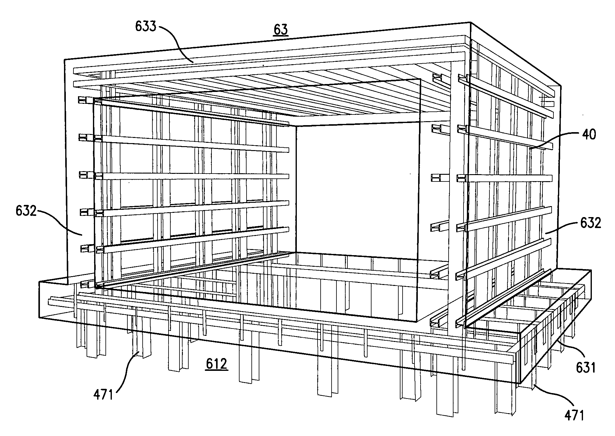 Modular construction mold apparatus and method for constructing concrete buildings and structures