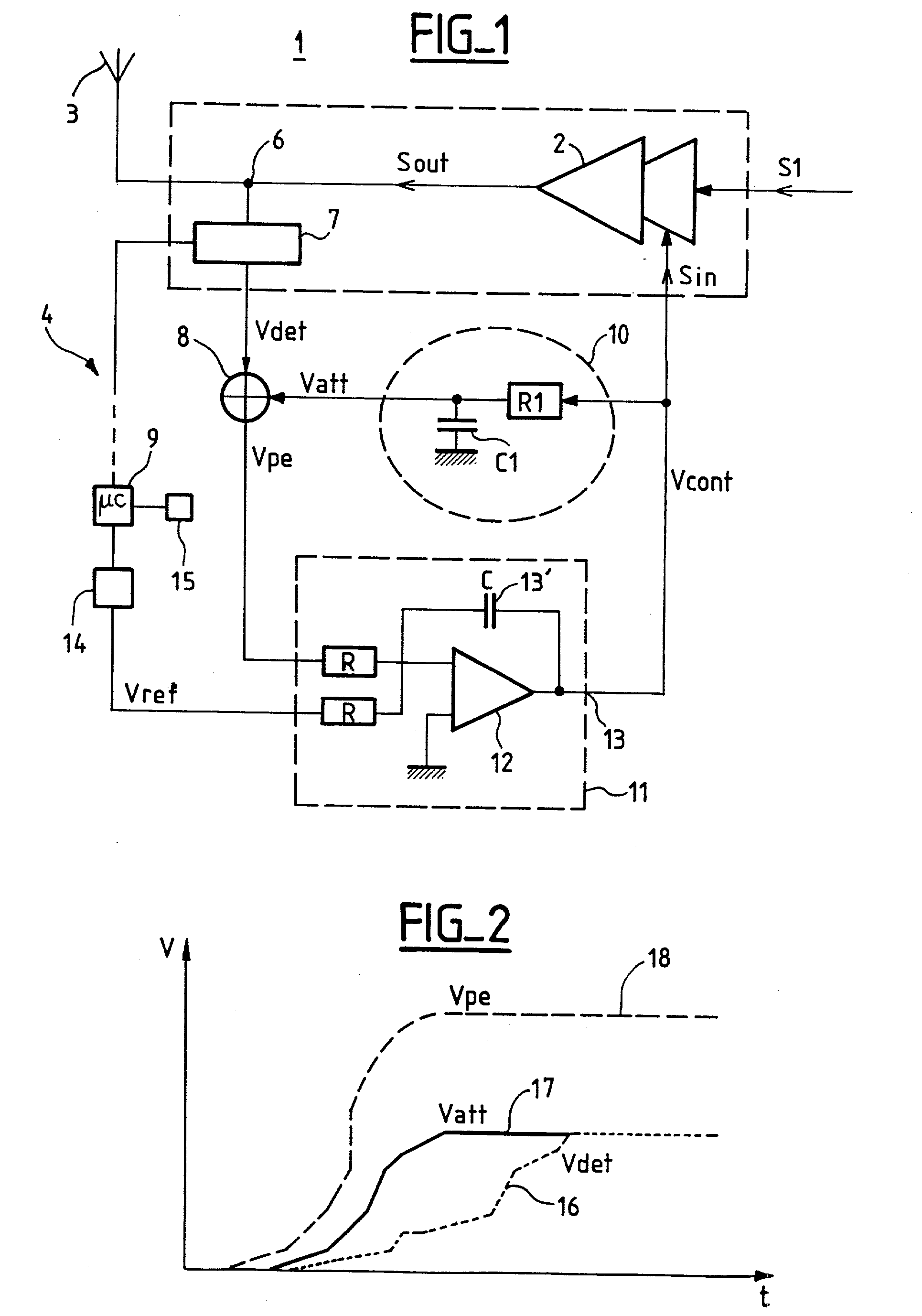 Regulator device for controlling the power of a transmitter