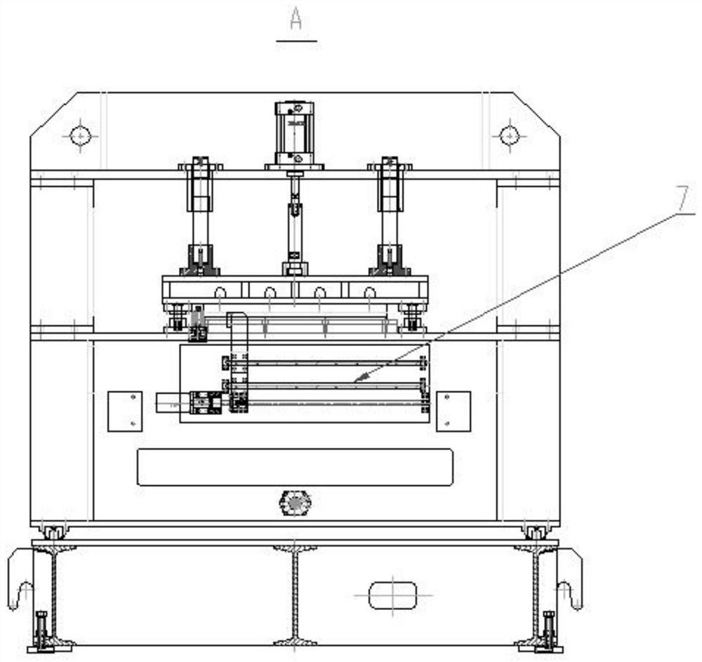 Freezer inner container end pressing table bending mechanism