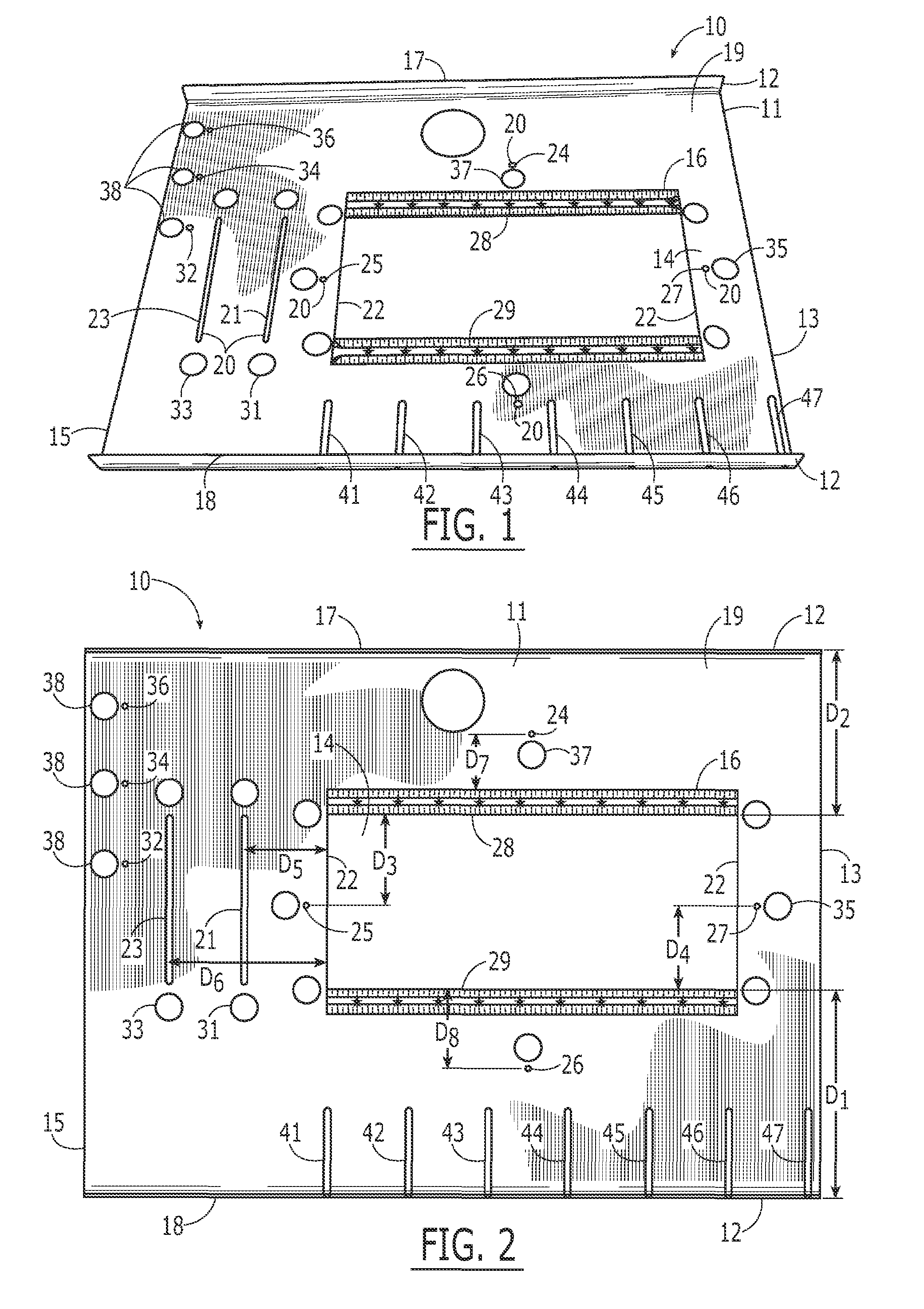 Template for positioning vents or boots for an HVAC system
