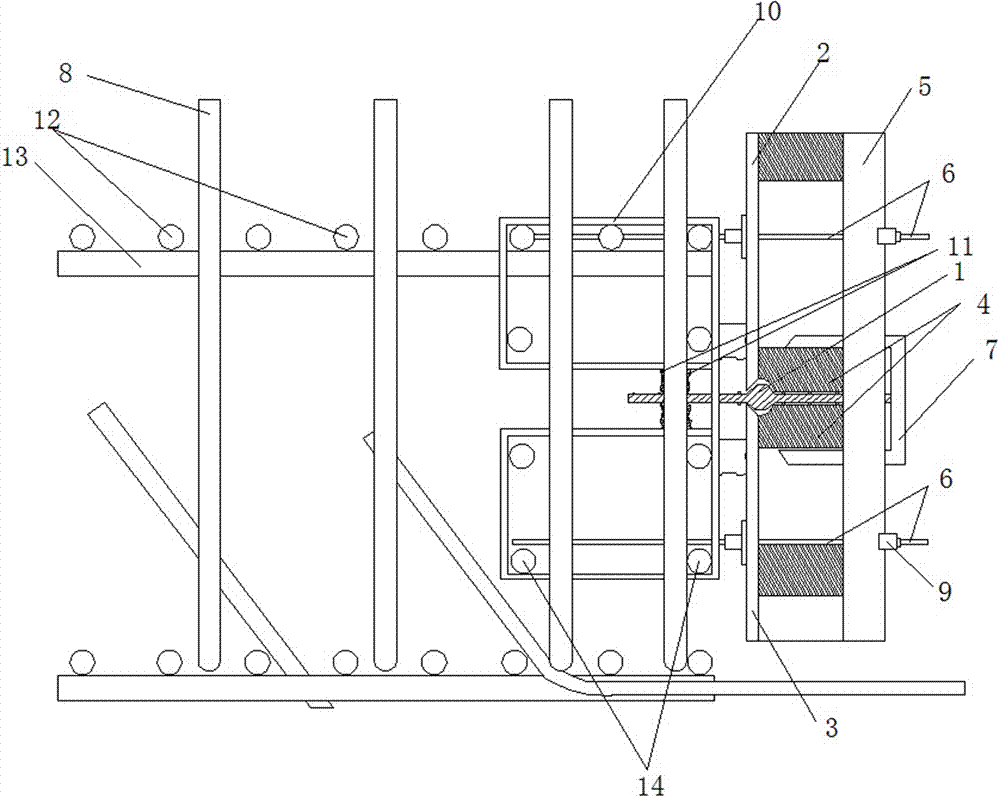 Rubber waterstop fixing structure of end head die plates and construction method thereof