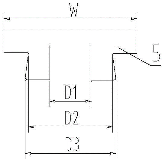 Cooling wall wood mould brick inlaid slot dimension inspection template and use method