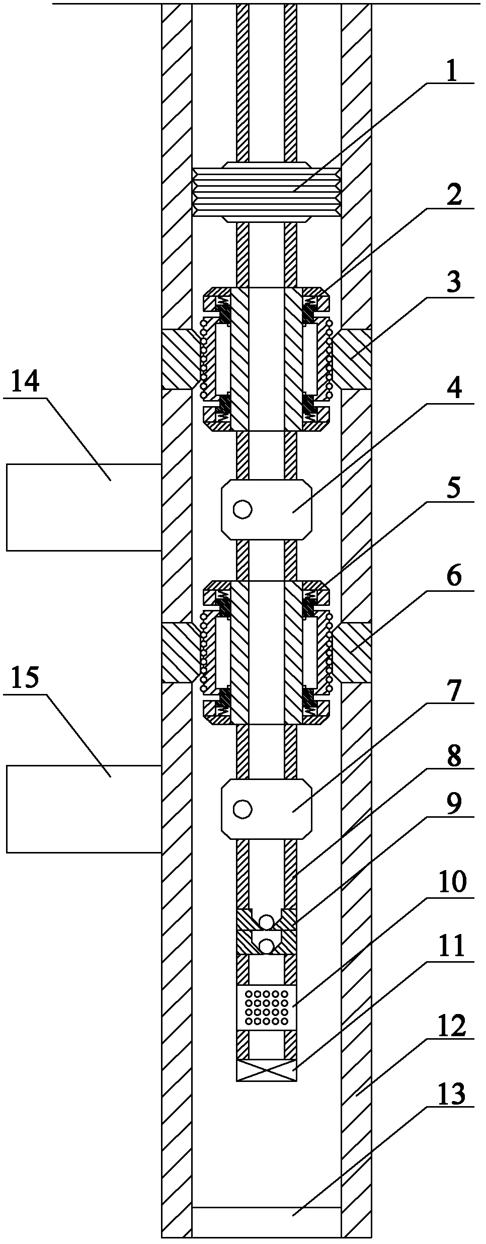 Two-stage two-section separate-injection pipe column capable of back-flushing well and protected by insert seal sleeve and separate-injection method of two-stage two-section separate-injection pipe column