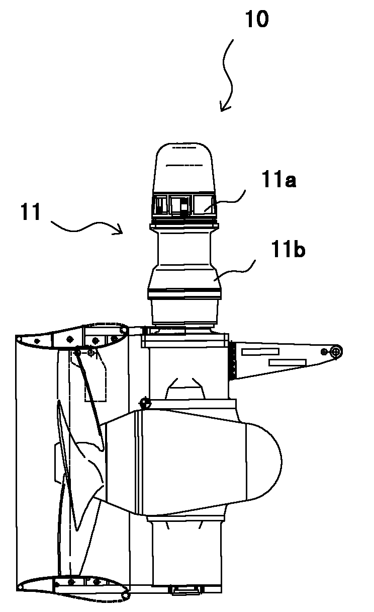 Method for installing thruster at bottom of drilling platform