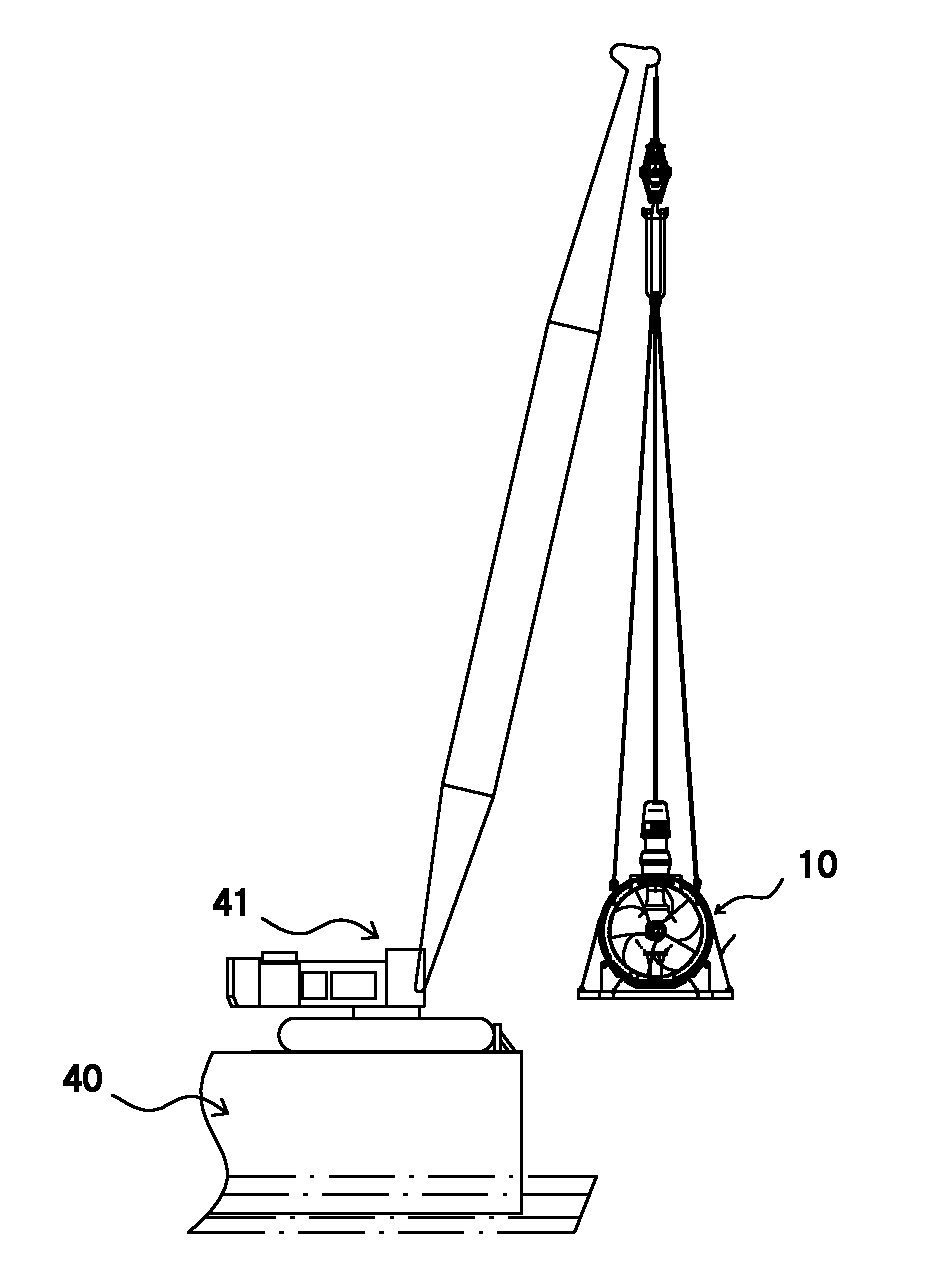 Method for installing thruster at bottom of drilling platform