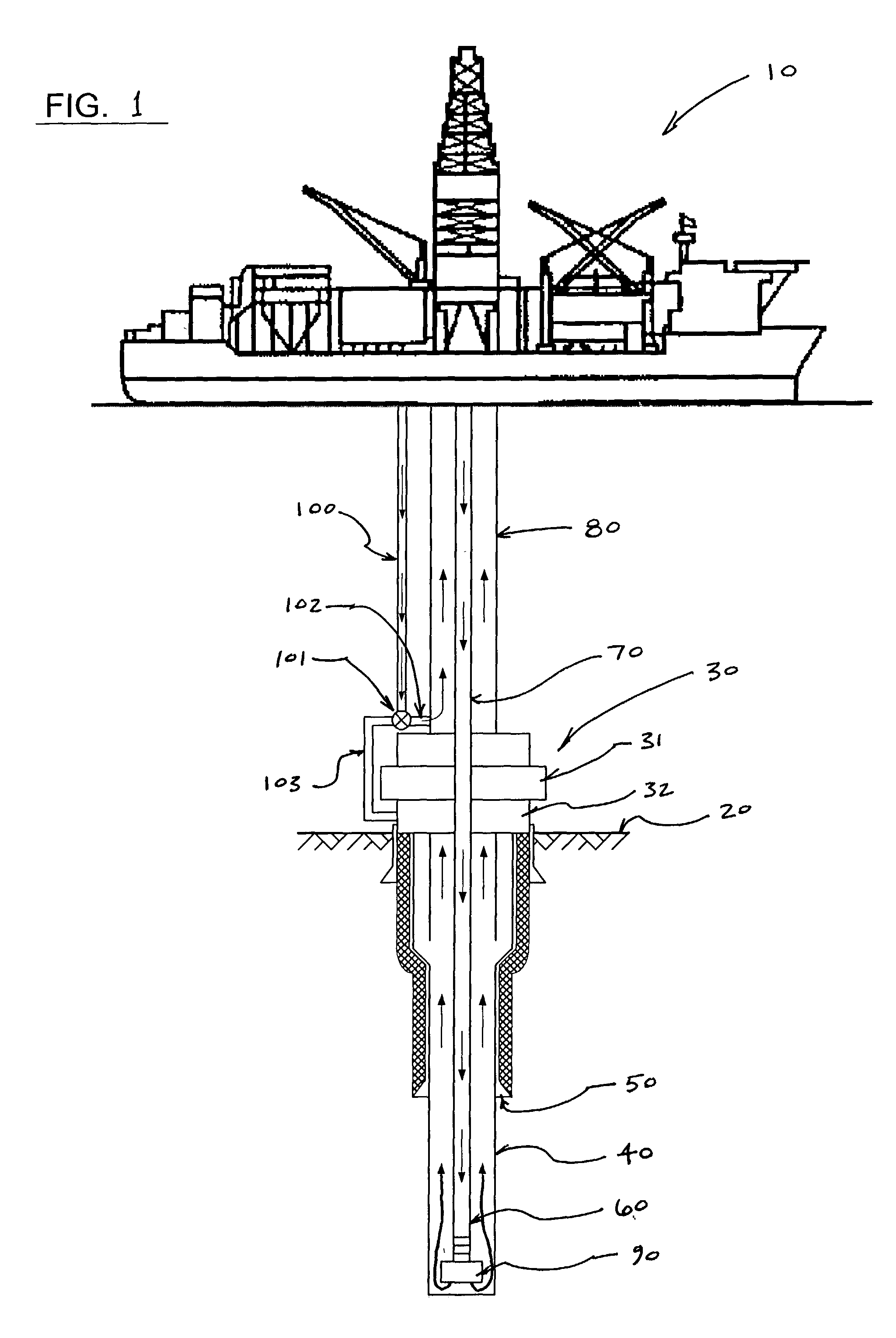 Method and apparatus for varying the density of drilling fluids in deep water oil drilling applications