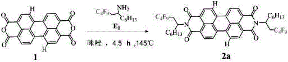 Perfluoroalkyl-modified perylene imide and its preparation method