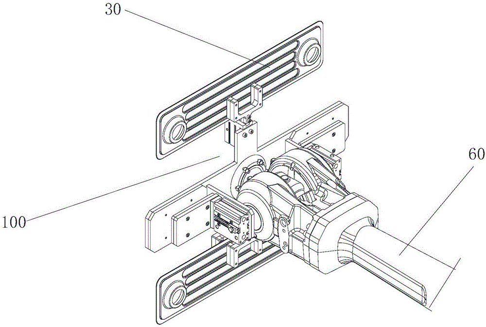 Oil heater clamping device, oil heater taking and placing robot and oil heater welding device