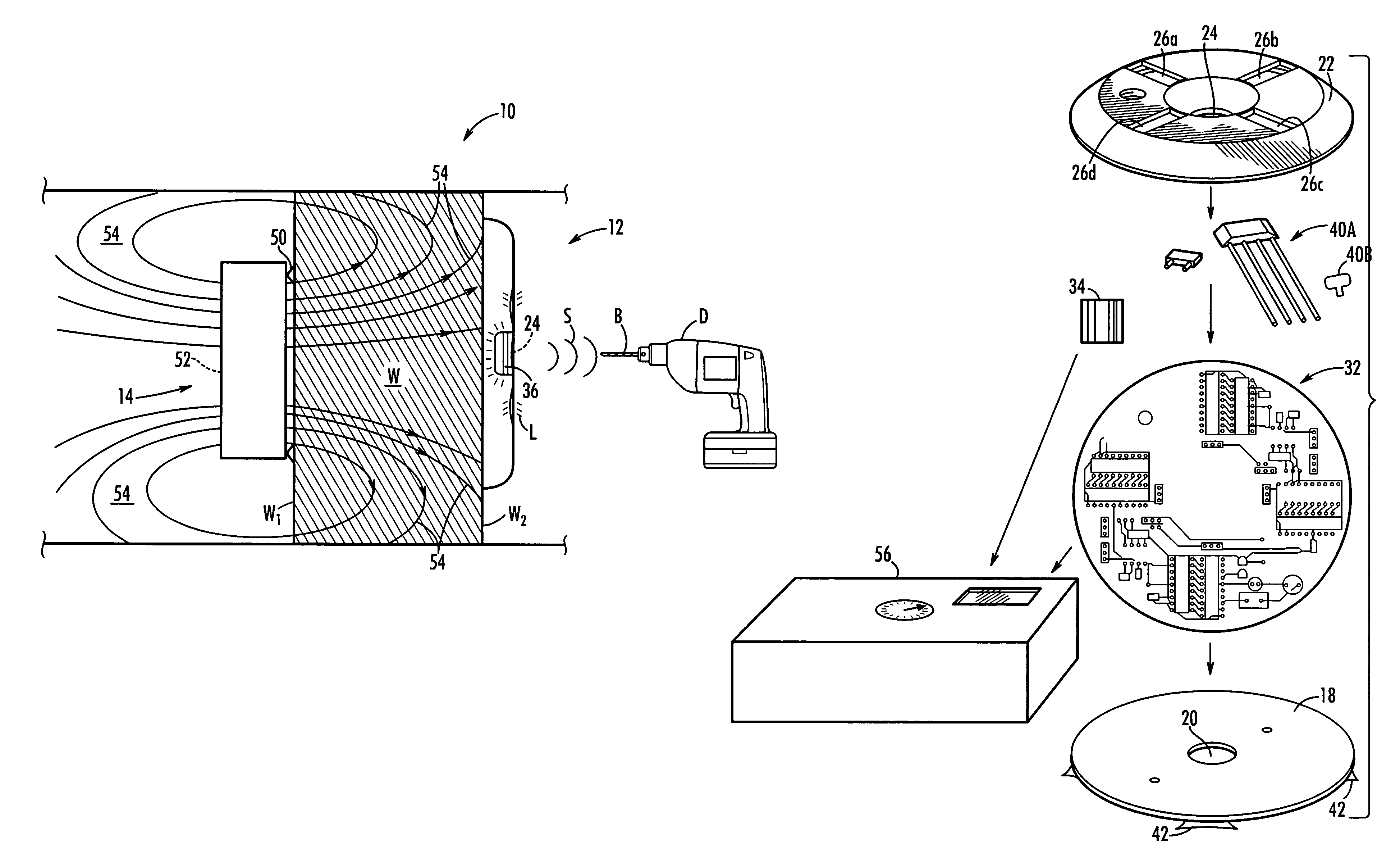 Device for establishing a cutting point from a blind side of a structure