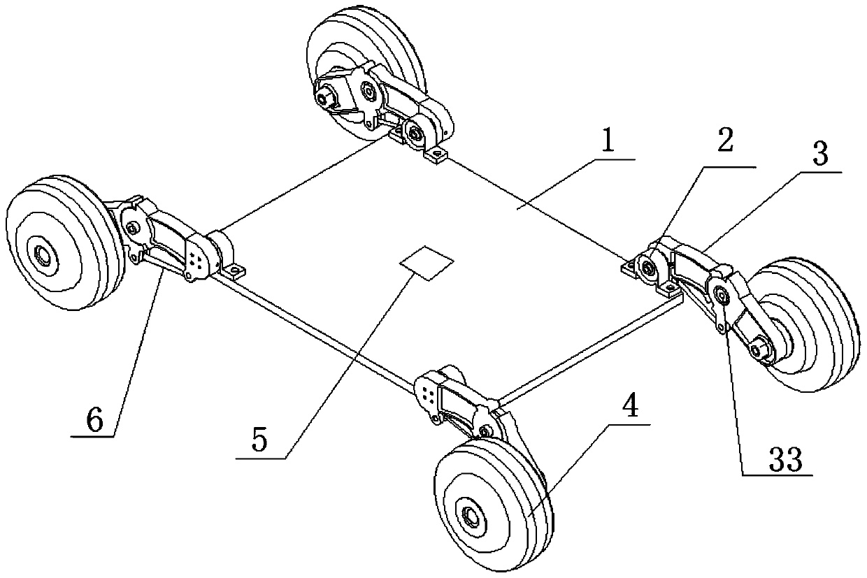 Swing arm unmanned four-wheel drive platform