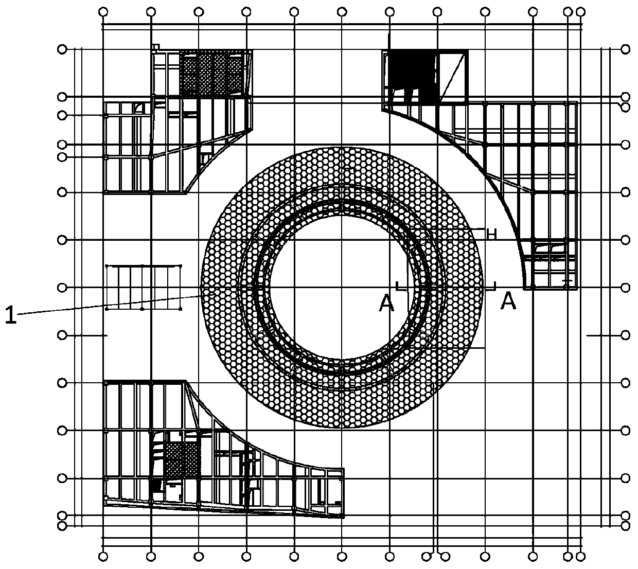 Inclined column formwork support system and construction method thereof