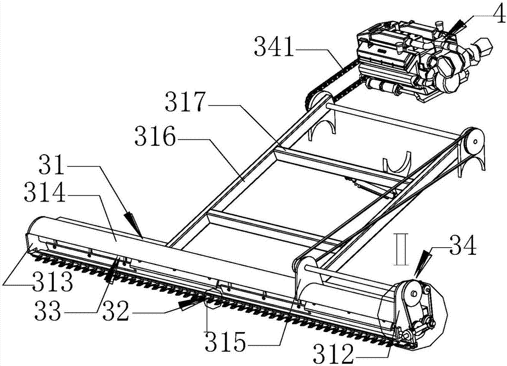 Lifting-type double-header reaper capable of uniformly smashing straws and preventing smashed straw spatter