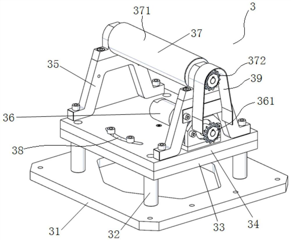 A linkage feeding and discharging device