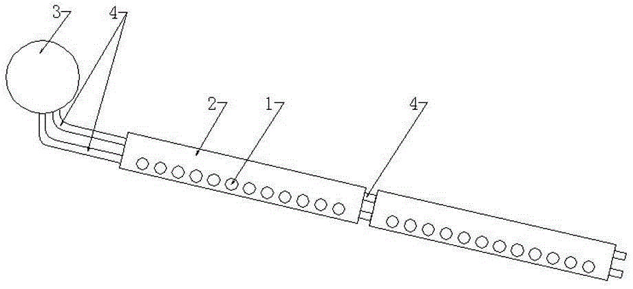 Middle box for solar hot water and heating engineering