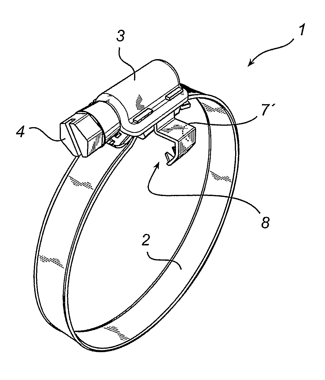 Fixing device for hose clamp