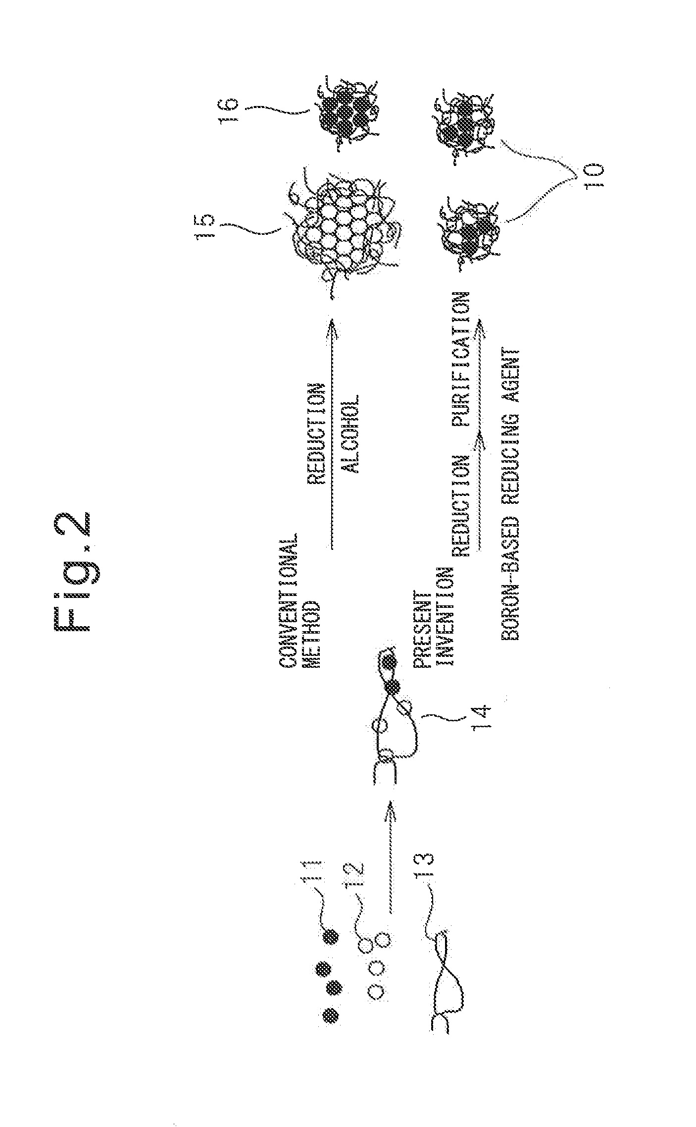 Metal particles, exhaust gas purifying catalyst comprising metal particles, and methods for producing them
