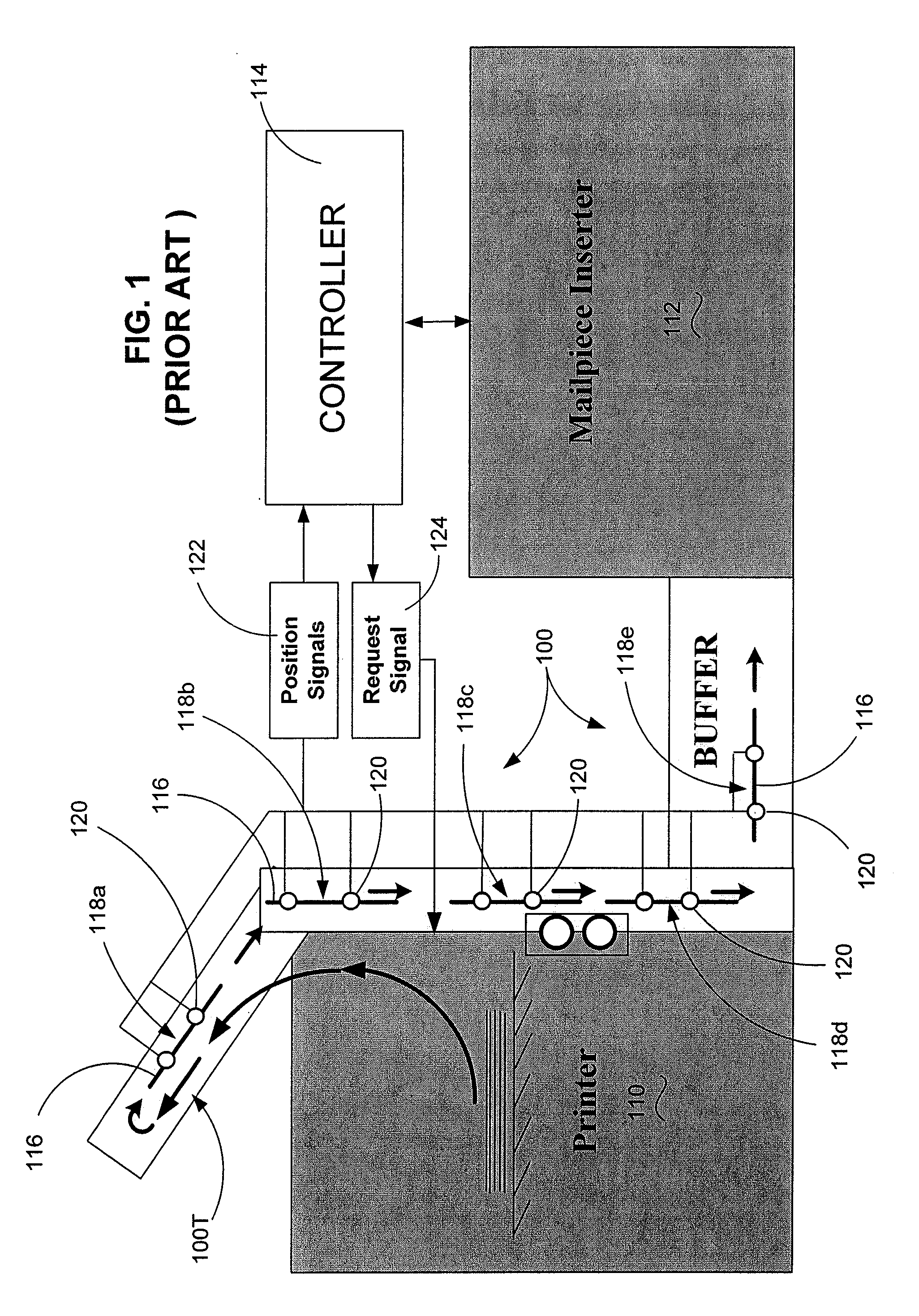 Sheet/page buffer for sheet handling apparatus